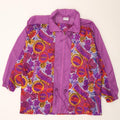 ALEX Mens Rain Jacket UK 38 Medium Purple Floral Polyamide Vintage ALEX and Second-Hand ALEX from Messina Hembry 