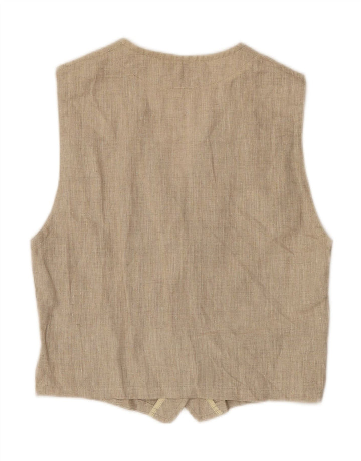 Vintage damevest UK 8 Lille beige hør