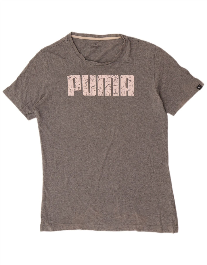 Puma Herre Grafisk T-Shirt Top Lille Grå Bomuld