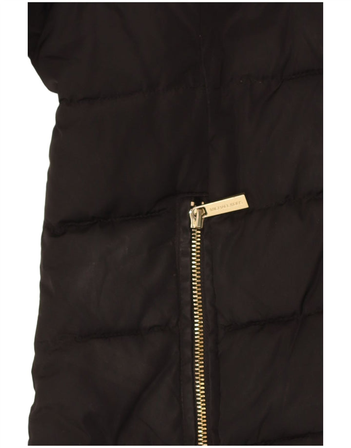 Michael Kors Dame Hætte Polstret Frakke UK 14 Medium Sort Polyester
