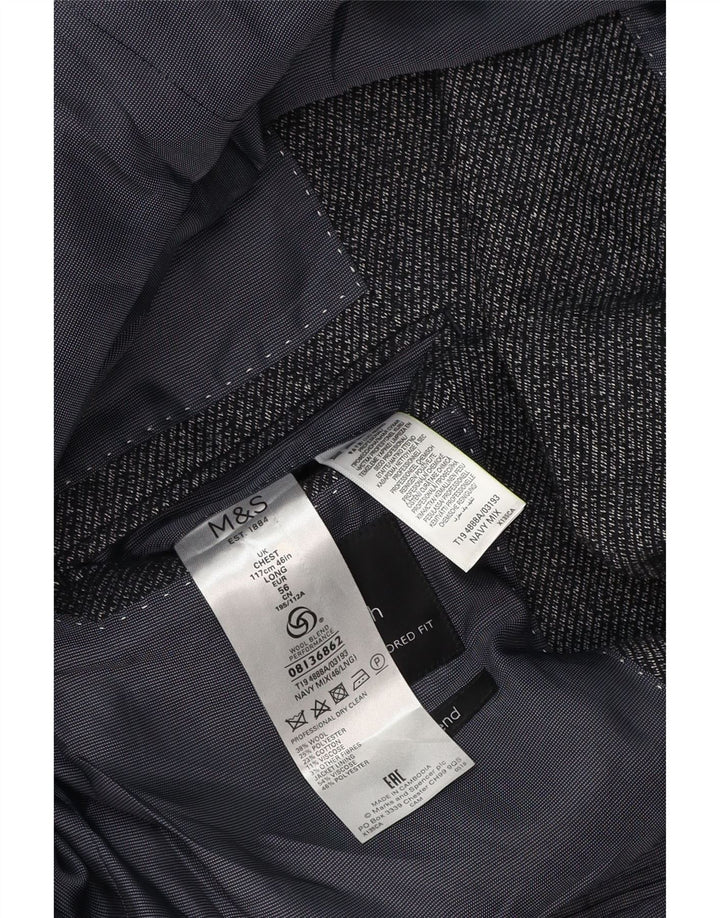 Marks & Spencer Herre 2-knaps blazerjakke UK 46 XL Marineblå Uld
