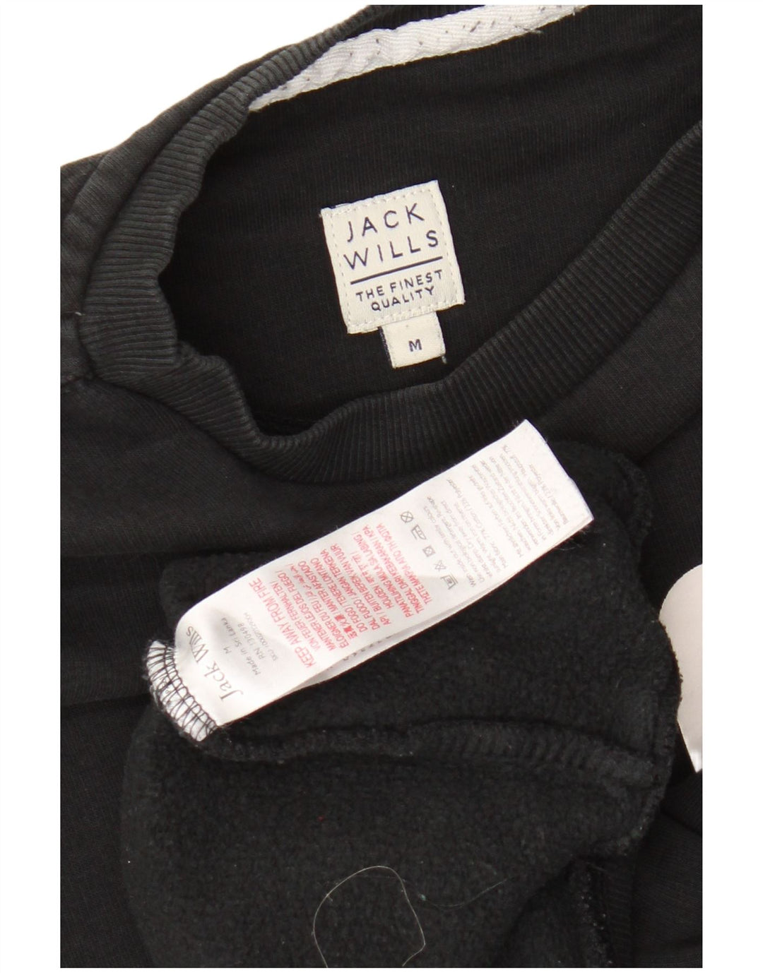 JACK WILLS Herre Grafisk Sweatshirt Jumper Medium Sort Bomuld