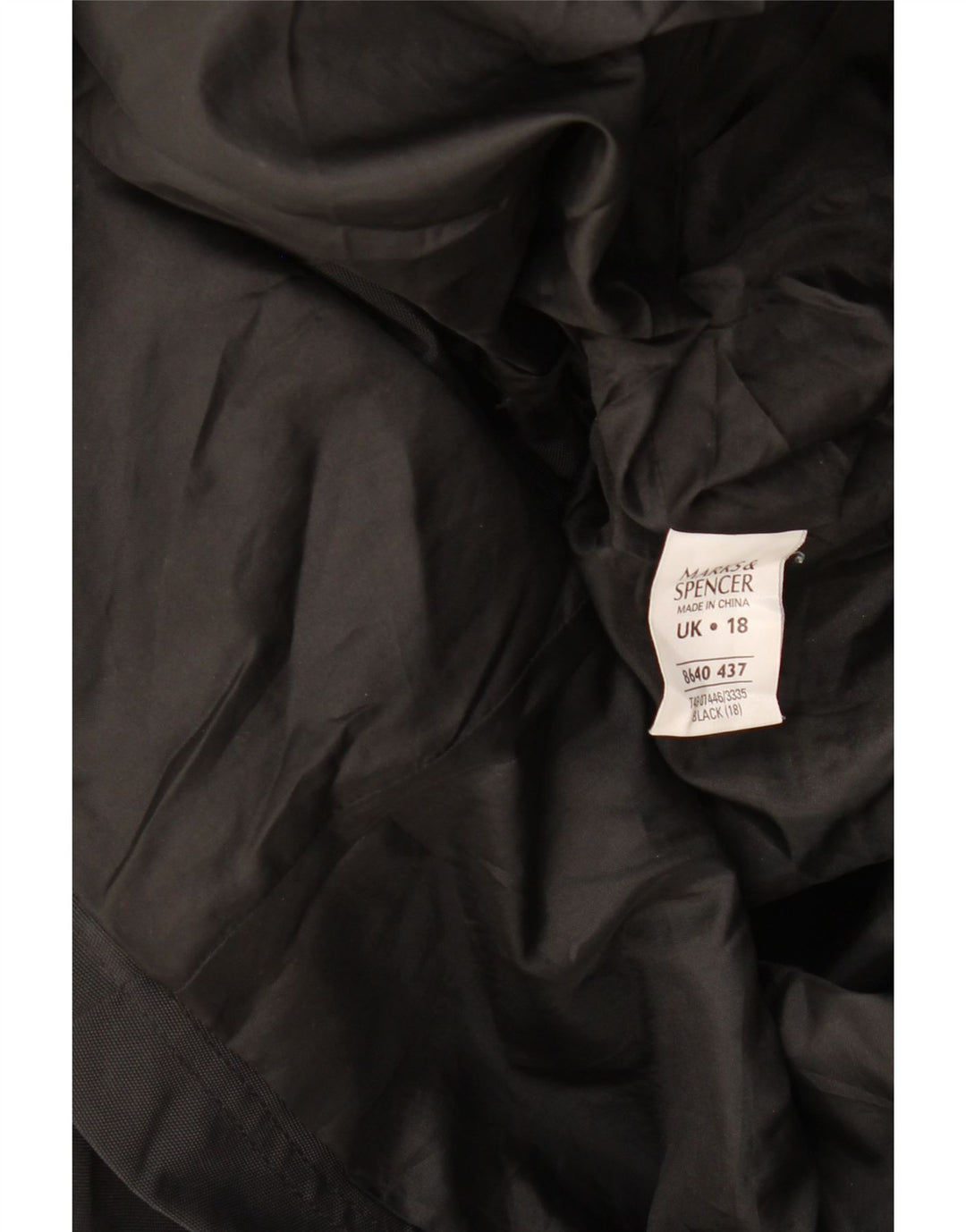Marks & Spencer Dame Parkajakke med hætte UK 18 XL Sort Polyester