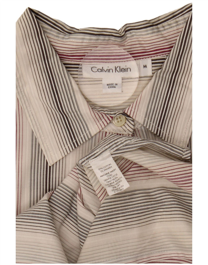 Calvin Klein Dameskjorte UK 14 Medium Flerfarvet Stribet Bomuld
