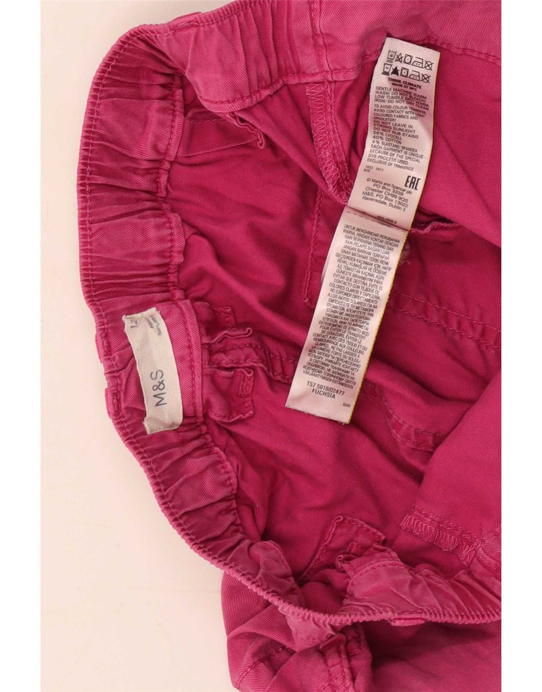 Marks & Spencer Dame Cargo Capri Bukser UK 12 Medium W30 L22 Pink