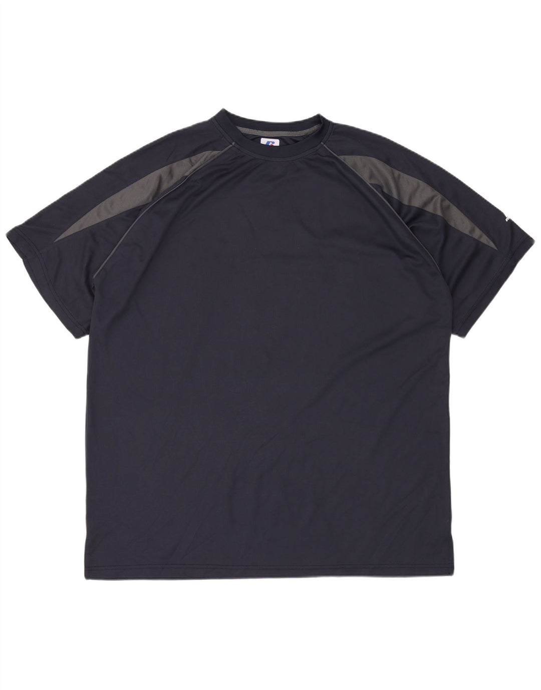 RUSSELL ATHLETIC Herre høj T-shirt Top 2XL Marineblå Colourblock Polyester