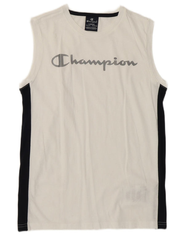 Champion Drenge Grafisk Vest Top 11-12 år Large White Colourblock Sports