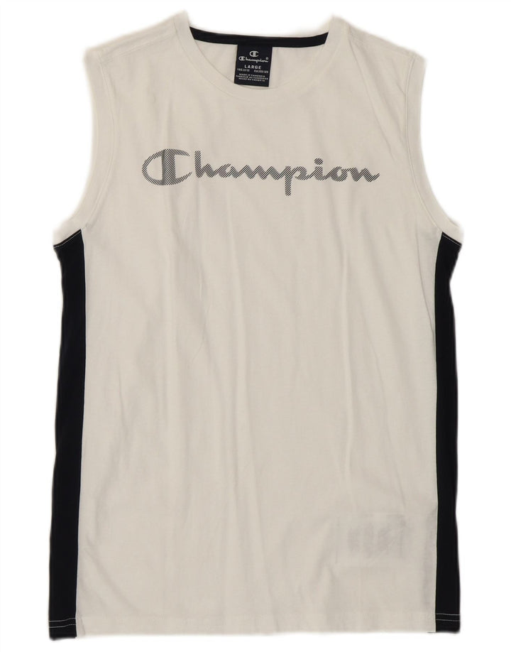 Champion Drenge Grafisk Vest Top 11-12 år Large White Colourblock Sports