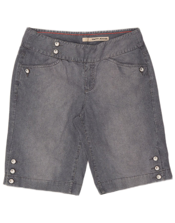 Dkny Womens Casual Shorts US 8 Medium W31 Marineblå nålestribet bomuld