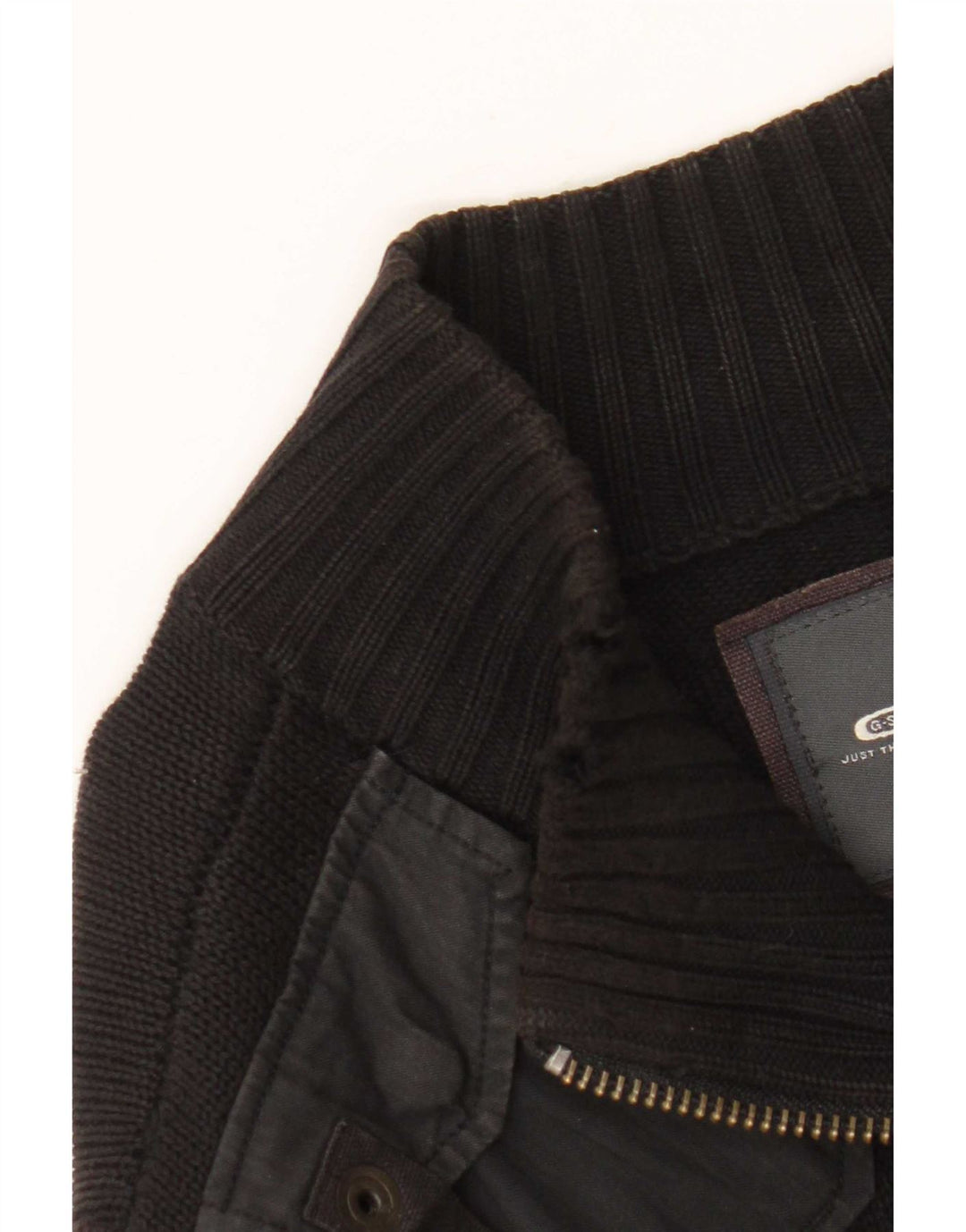 G-Star Herre cardigan sweater med fuld lynlås Medium sort bomuld