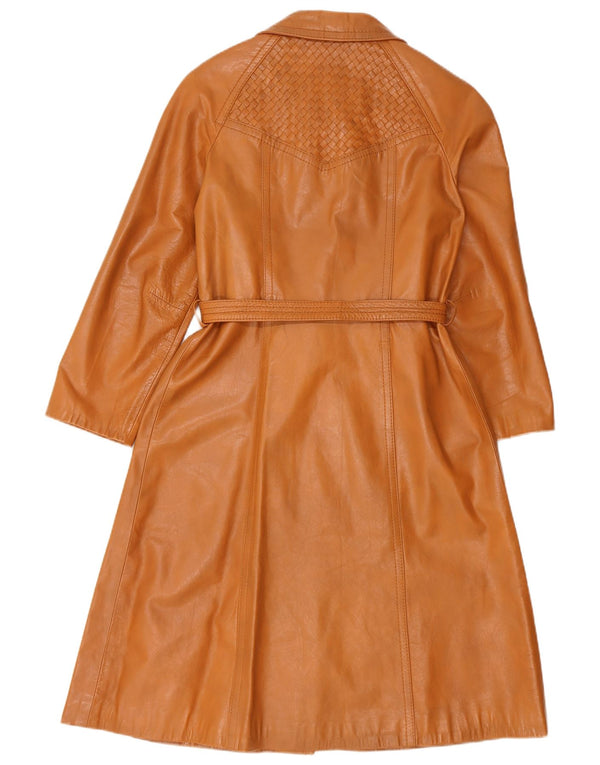 Vintage læderfrakke til kvinder UK 10 Small Beige