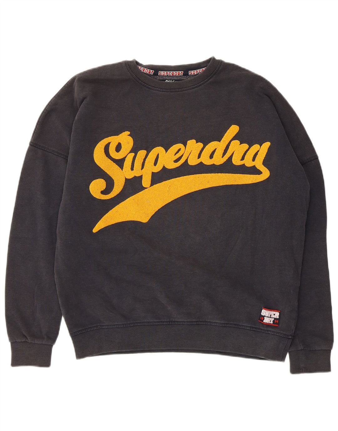Superdry Herre Grafisk Oversized Sweatshirt Jumper UK 8 Lille Grå Bomuld