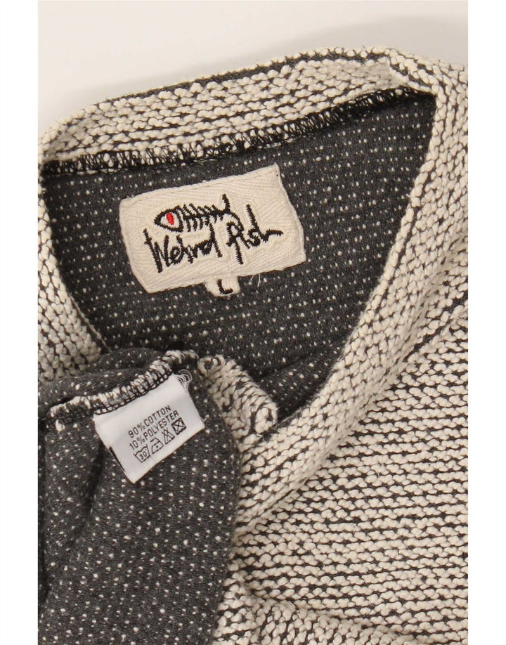 Weird Fish Herre Crew Neck Jumper Sweater Large Off White Bomuld