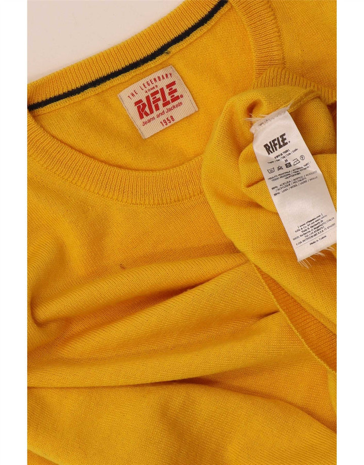 Rifle Herre Crew Neck Jumper Sweater Medium Gul Akryl