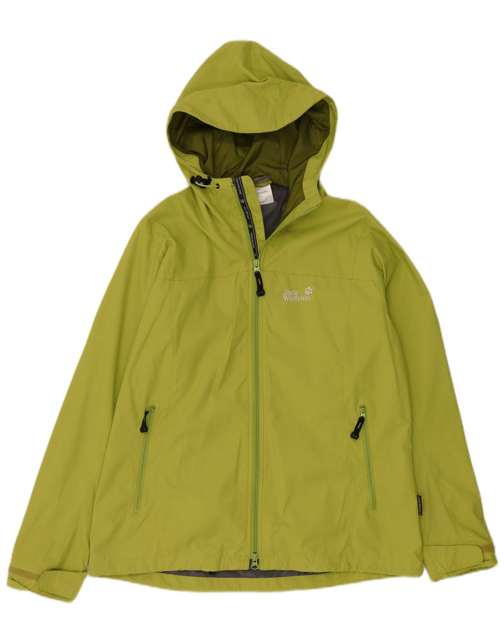 JACK WOLFSKIN Dame Oversized hætte regnjakke UK 16 Large Grøn