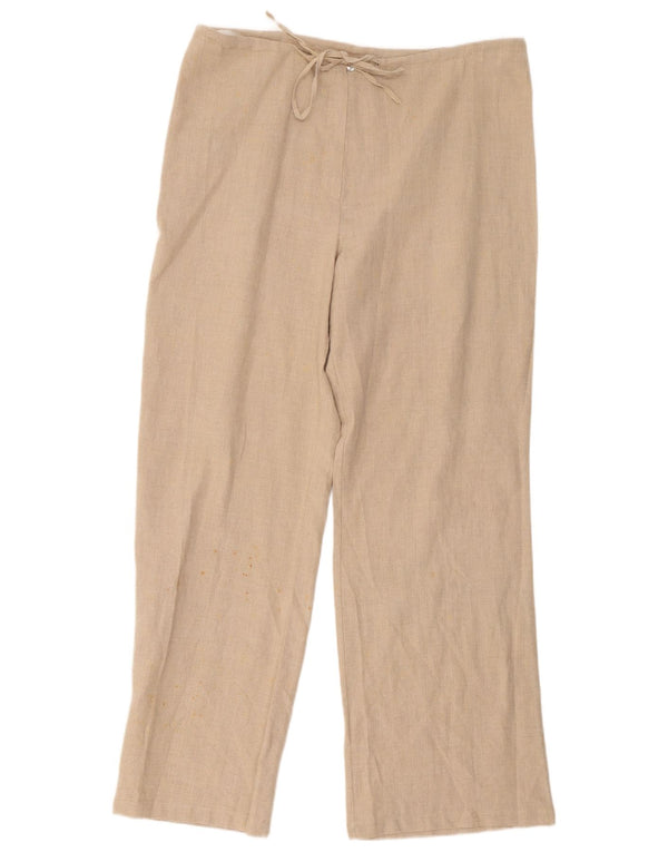 Marks & Spencer Højtaljede Casual Bukser til kvinder UK 16 Large W36 L30 Beige