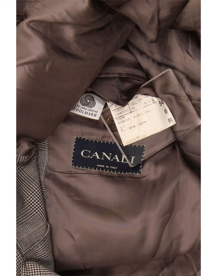 Canali Herre 3-knaps blazerjakke IT 54 2XL Grå ternet uld
