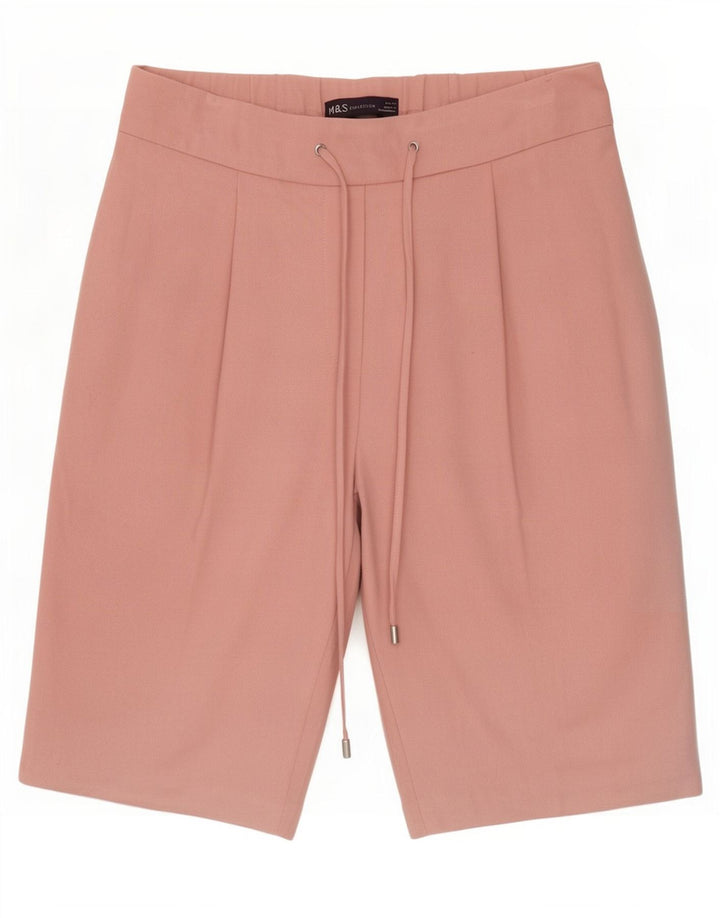 Marks & Spencer Bermuda-shorts til kvinder UK 12 Medium W30 Pink Polyester