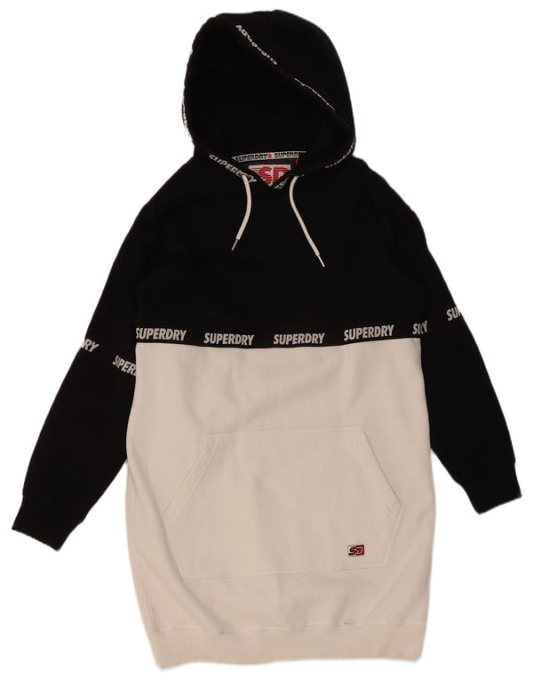 Superdry Graphic Hoodie Dress UK 12 Medium Black Colourblock