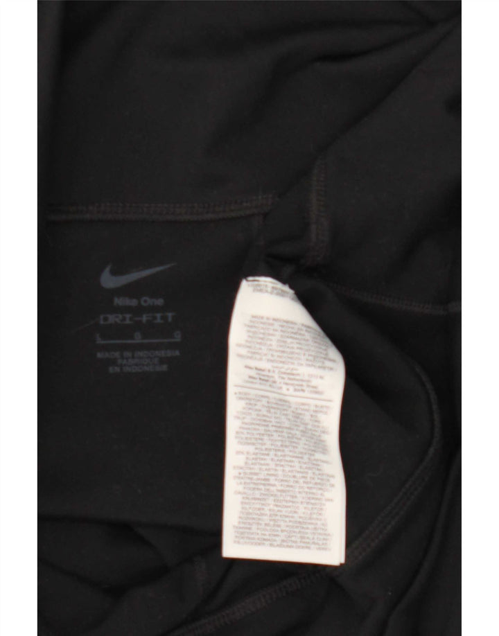 Nike Dame Dri Fit træningsdragt Bukser UK 16 Large Black Polyester