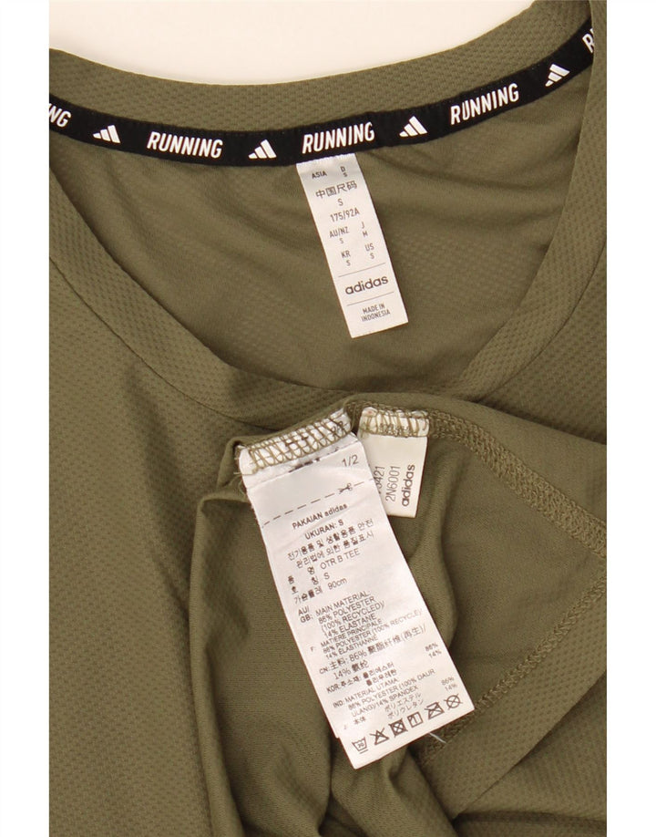 Adidas Herre T-Shirt Top Lille Khaki Polyester