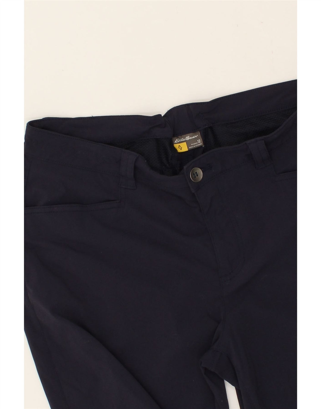 EDDIE BAUER Womens Casual Shorts US 12 Large W32  Navy Blue Nylon Vintage Eddie Bauer and Second-Hand Eddie Bauer from Messina Hembry 