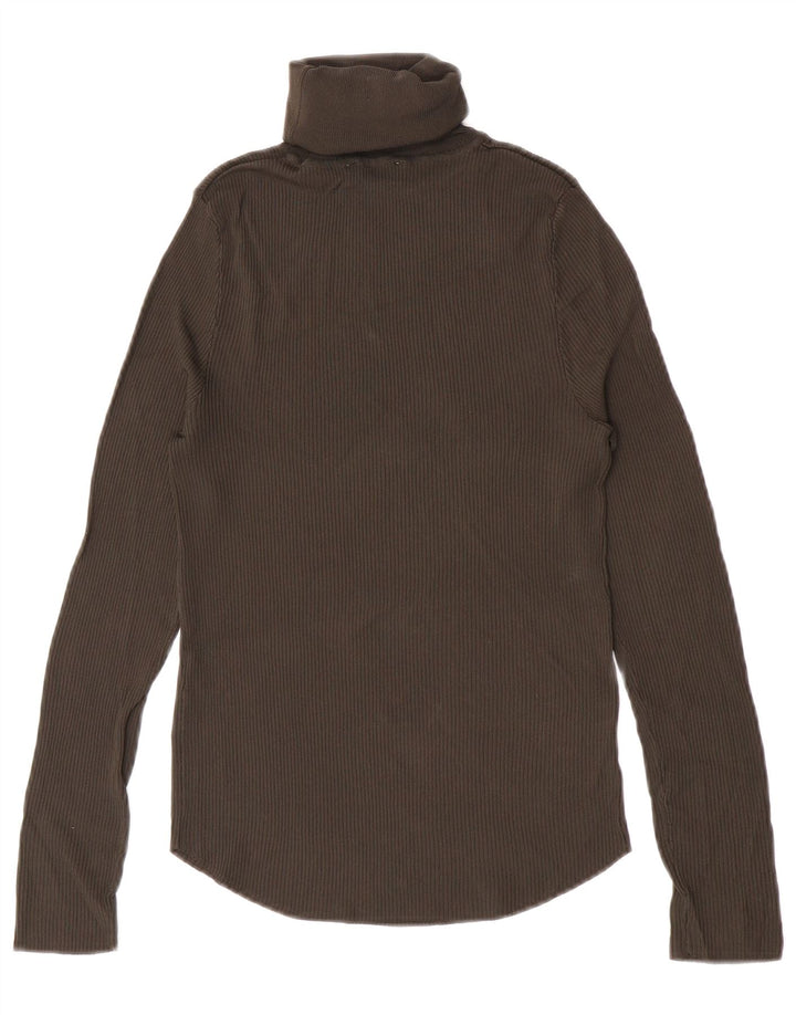 Zara Dame Rullehals Sweater UK 12 Medium Grå Viscose