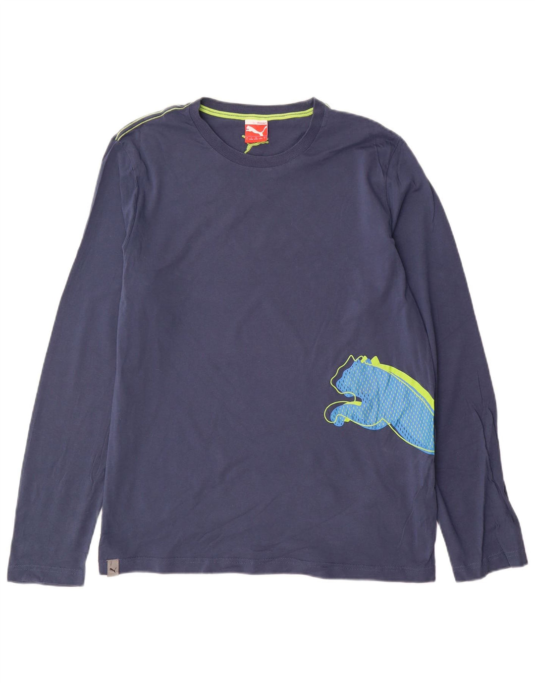 Puma Herre grafisk T-shirt langærmet stor marineblå bomuld