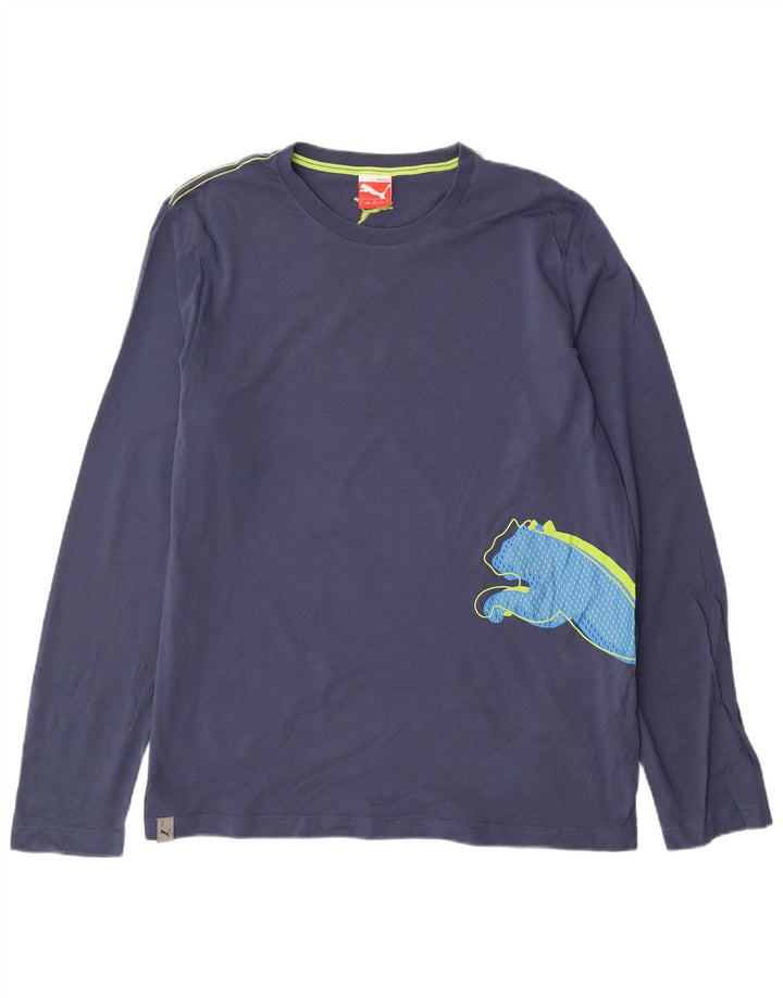 Puma Herre grafisk T-shirt langærmet stor marineblå bomuld