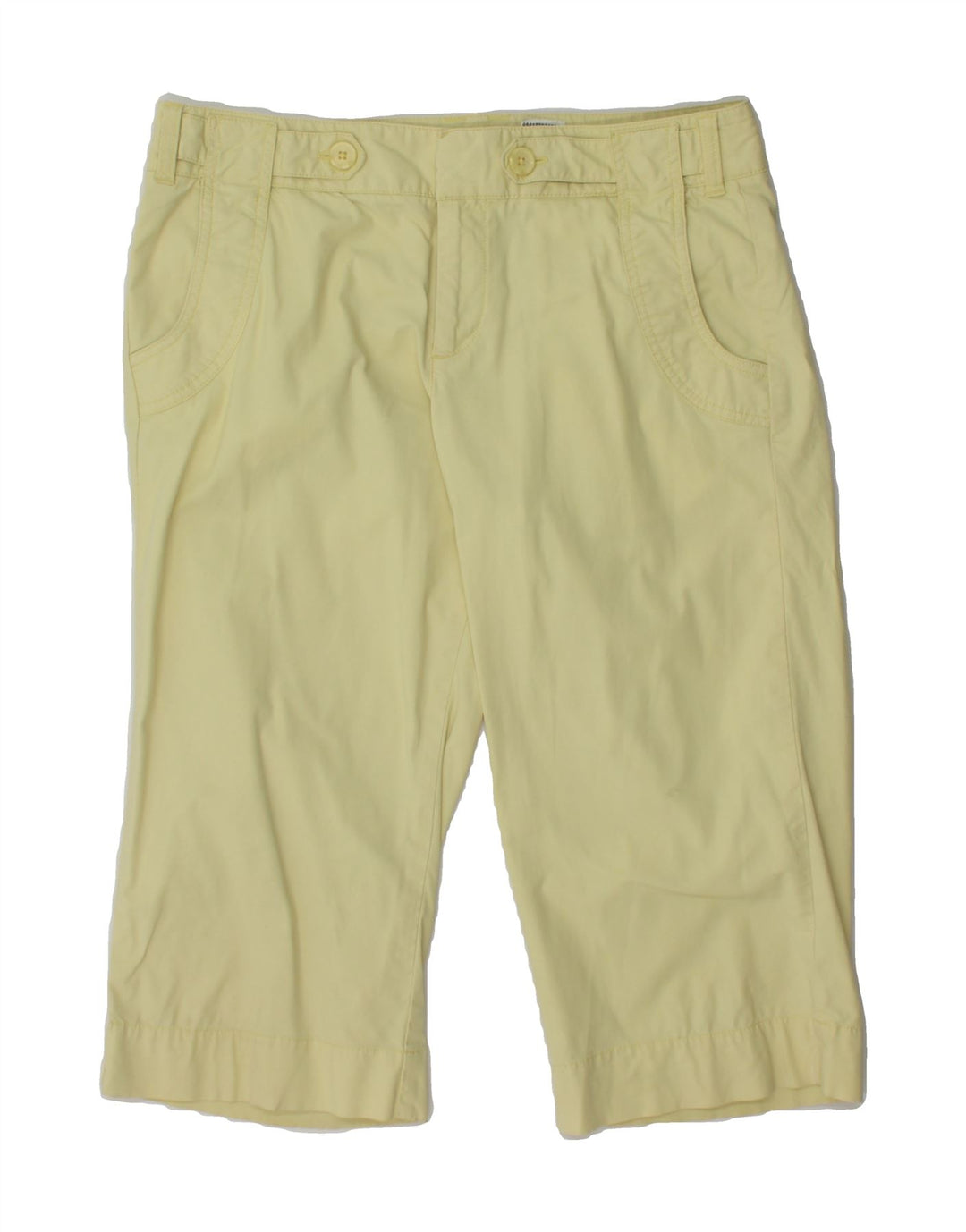 DOCKERS Womens Curvy Mid Rise Bermuda Shorts US 8 Medium W30 Yellow Cotton Vintage Dockers and Second-Hand Dockers from Messina Hembry 
