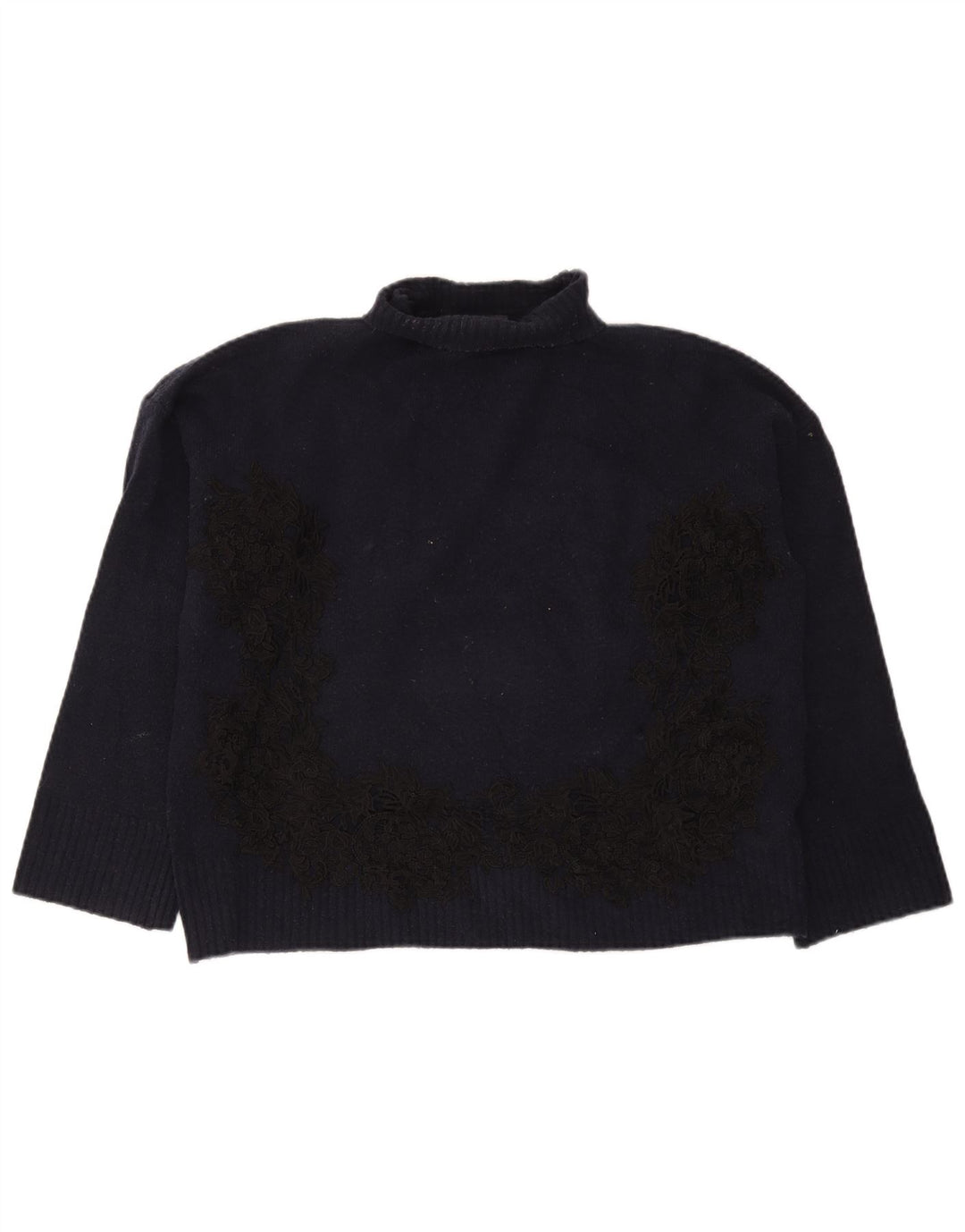 Marks & Spencer Dame Rullehals sweater UK 14 Medium Navy Blue