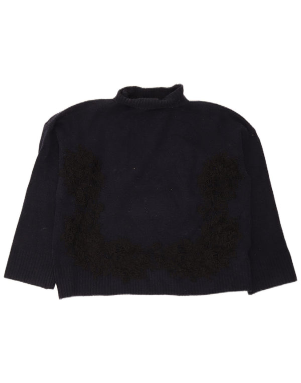 Marks & Spencer Dame Rullehals sweater UK 14 Medium Navy Blue