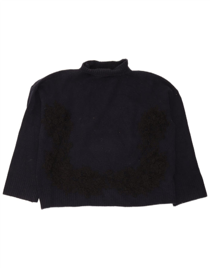 Marks & Spencer Dame Rullehals sweater UK 14 Medium Navy Blue