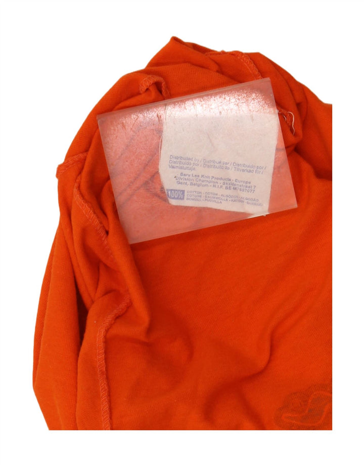 Champion Herre grafisk T-shirt Top Medium Orange Colourblock Bomuld