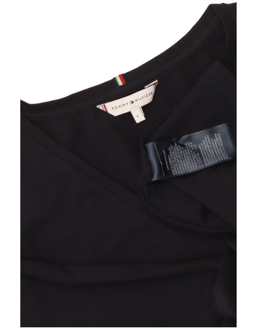 TOMMY HILFIGER T-shirt top til kvinder UK 14 Stor marineblå bomuld