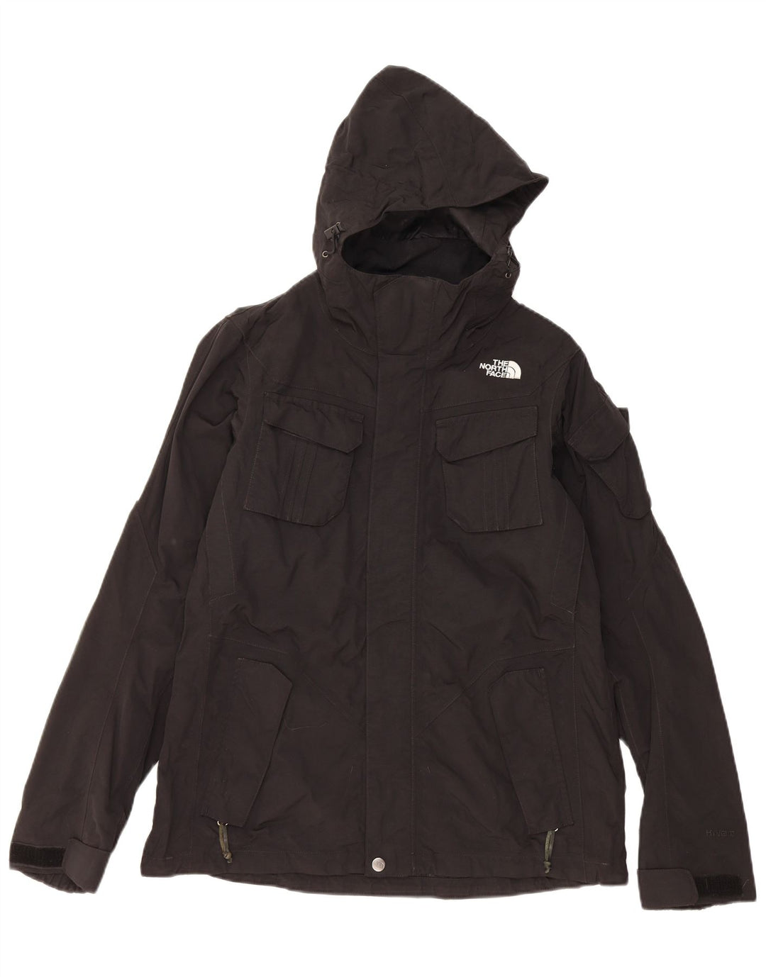 THE NORTH FACE Dame Hyvent Hooded Windbreaker Jacket UK 14 Medium Black