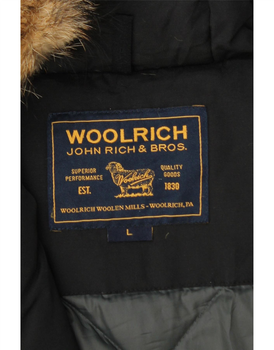 Woolrich Polstret hættejakke til kvinder UK 40 Large Black