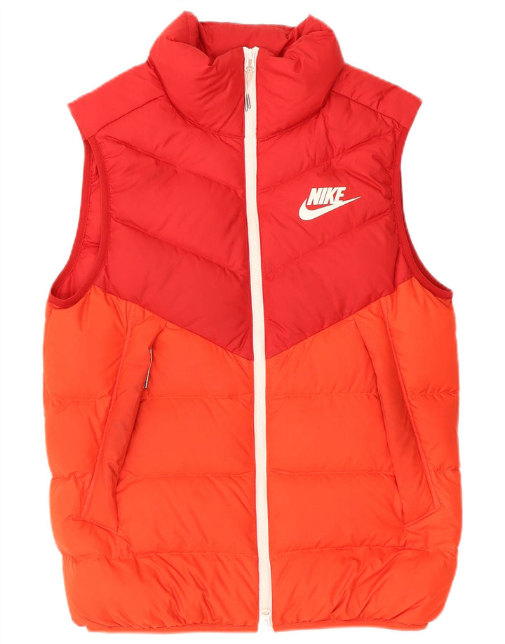 Nike Polstret Gilet UK 36 Small Orange Colourblock Polyester til mænd