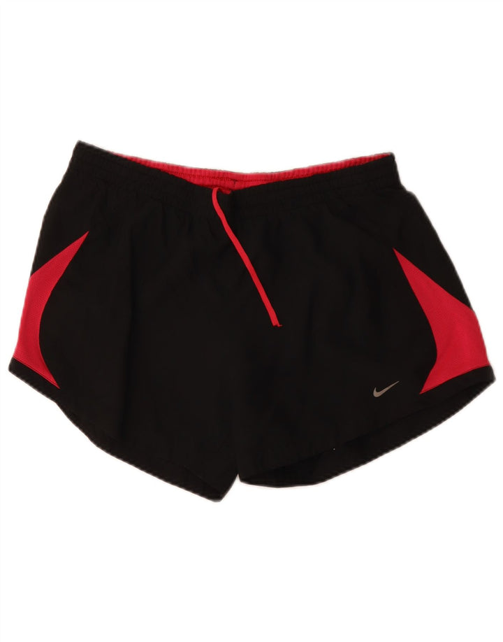 NIKE sportsshorts til kvinder UK 14 Medium Sort Colourblock Polyester