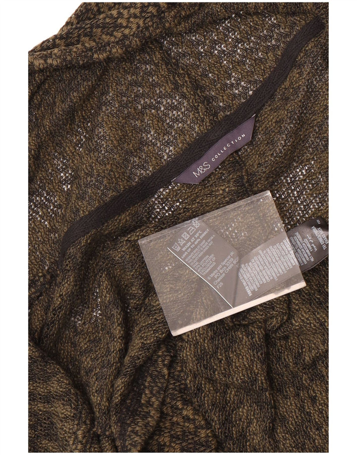 Marks & Spencer dame cardigan sweater med 3/4 ærmer UK 12 Medium Khaki