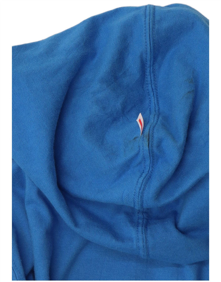 CHAMPION Mens Hooded Graphic Top Long Sleeve Medium Blue Cotton