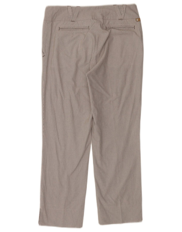 SPORTMAX Womens Cropped Trousers UK 8 Small W28 L25 Grey Pinstripe