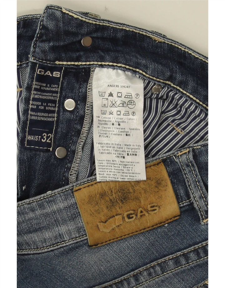 Gas Denim Shorts til mænd W32 Medium Blue Cotton