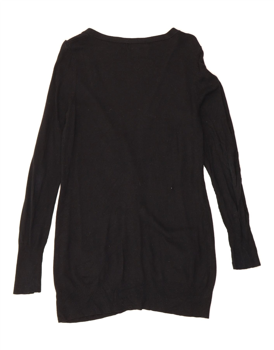 MOSSIMO Womens Longline Cardigan Sweater UK 12 Medium Black Nylon Vintage Mossimo and Second-Hand Mossimo from Messina Hembry 