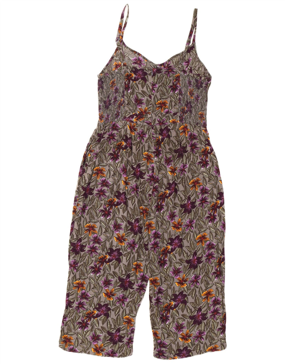 Fat Face Dame Ærmeløs Jumpsuit UK 14 Large Multicolored Floral
