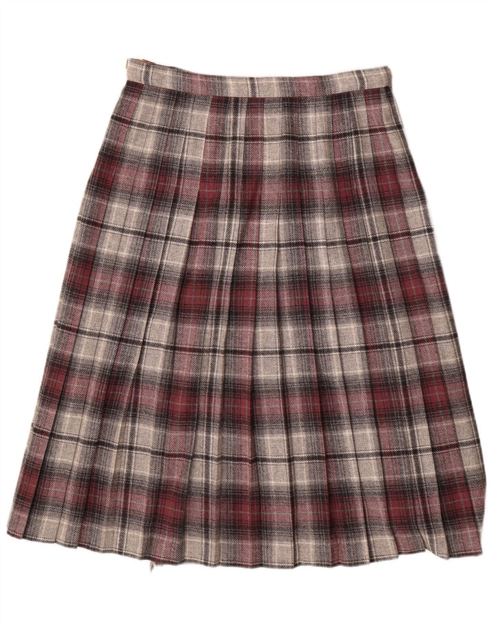 Deerstalker Kvinder Plisseret Omslagsnederdel W28 Medium Rød Plaid Uld
