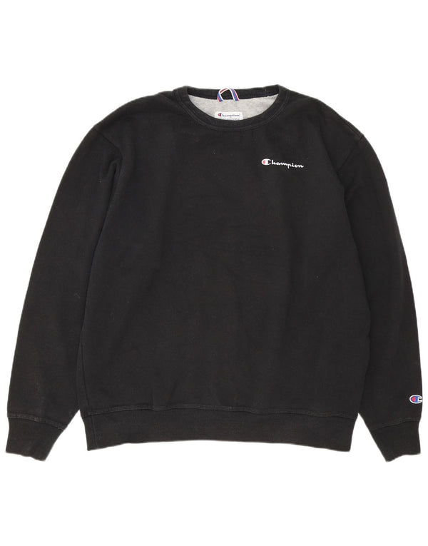 Champion Herre Sweatshirt Jumper Large Sort Bomuld