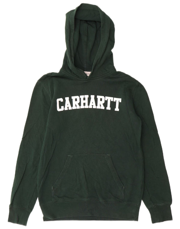 Carhartt Grafisk hættetrøje til mænd, lille grøn bomuld