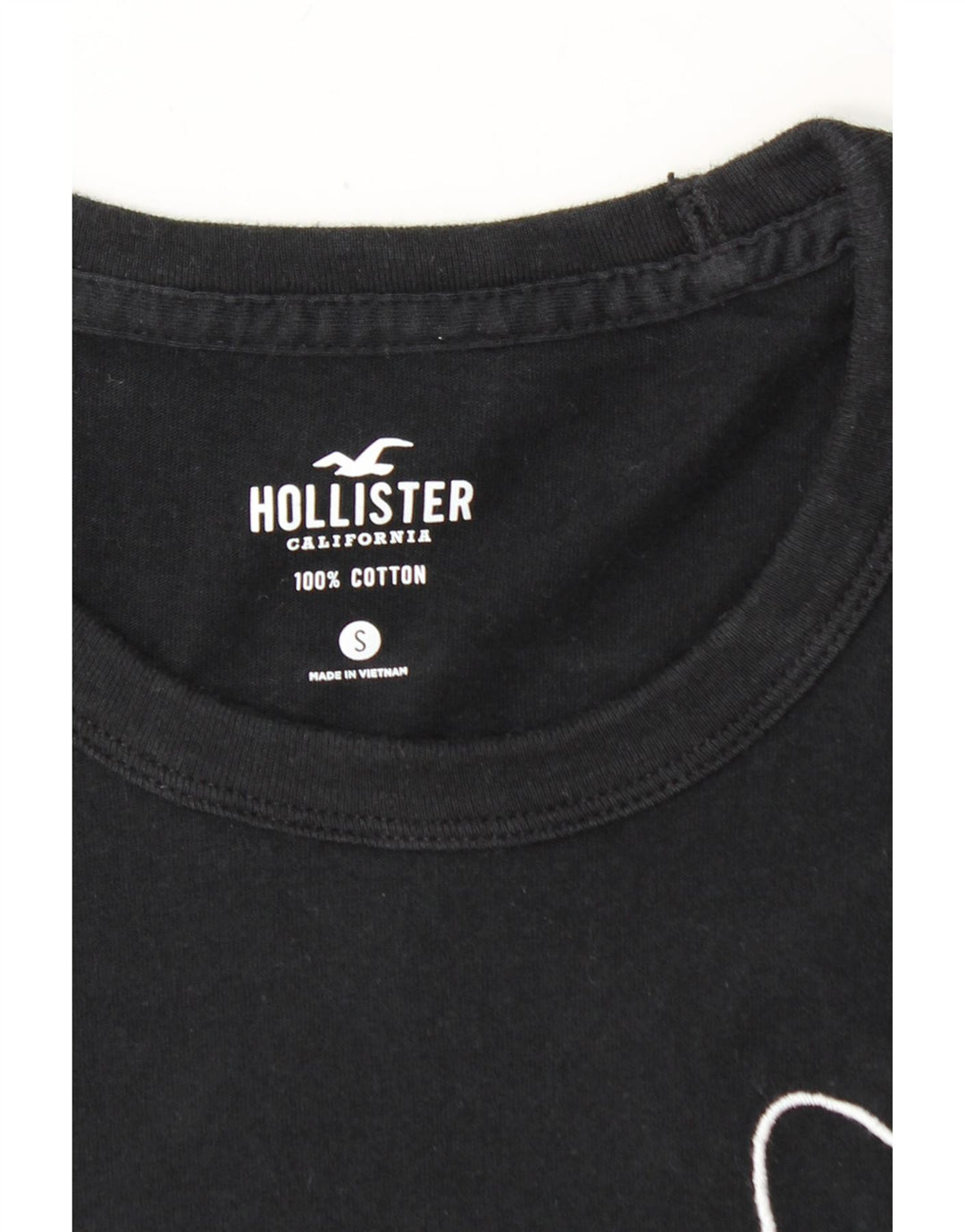 HOLLISTER Mens Graphic T-Shirt Top Small Black Cotton