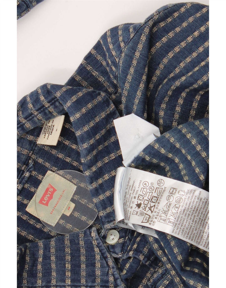 Levi's herreskjorte medium marineblå stribet bomuld